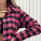 Plaid Print Buttoned Casual Long Sleeve Top