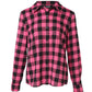 Plaid Print Buttoned Casual Long Sleeve Top