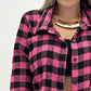 Plaid Print Buttoned Casual Long Sleeve Top