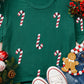 Green Christmas Candy Cane Graphic Casual T Shirt