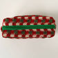 Racing Red Christmas Style Crochet Zipper Square Makeup Bag