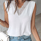 Lace Patch V Neck Tank Top