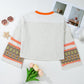 Apricot Western Aztec Patch Mineral Wash Loose Fit Top