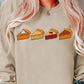 Khaki Thanksgiving Pie Print Drop Shoulder Sweatshirt