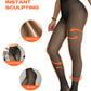 2 Pack High Waist Fleece Lined Tights Fake Translucent Thermal Pantyhose Leggings