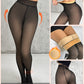 2 Pack High Waist Fleece Lined Tights Fake Translucent Thermal Pantyhose Leggings