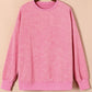 Pink Drop Shoulder Ribbed Trim Oversized Sweatshirt