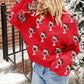 Racing Red Cheer for Christmas Round Neck Casual Sweater