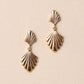 Gold Shell Shape Plated Alloy Drop Earrings