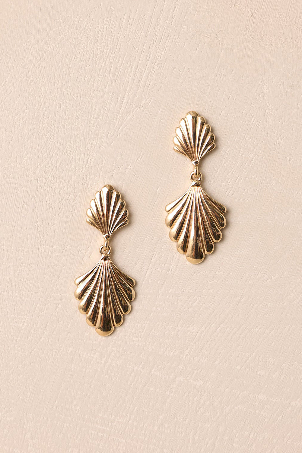 Gold Shell Shape Plated Alloy Drop Earrings