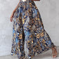 Boho Floral Print Shirred High Waist Wide Leg Pants