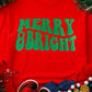 Red MERRY & BRIGHT Drop Shoulder Crewneck Sweatshirt