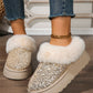 Gold Sequin Plush Lined Thick Sole Snow Boots