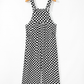 Black Checkered Print Pocketed Wide Leg Jumpsuit