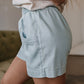 Beau Blue Light Wash Pocketed Wide Leg Denim Shorts