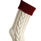 White Christmas Color Block Hanging Stocking Home Decoration