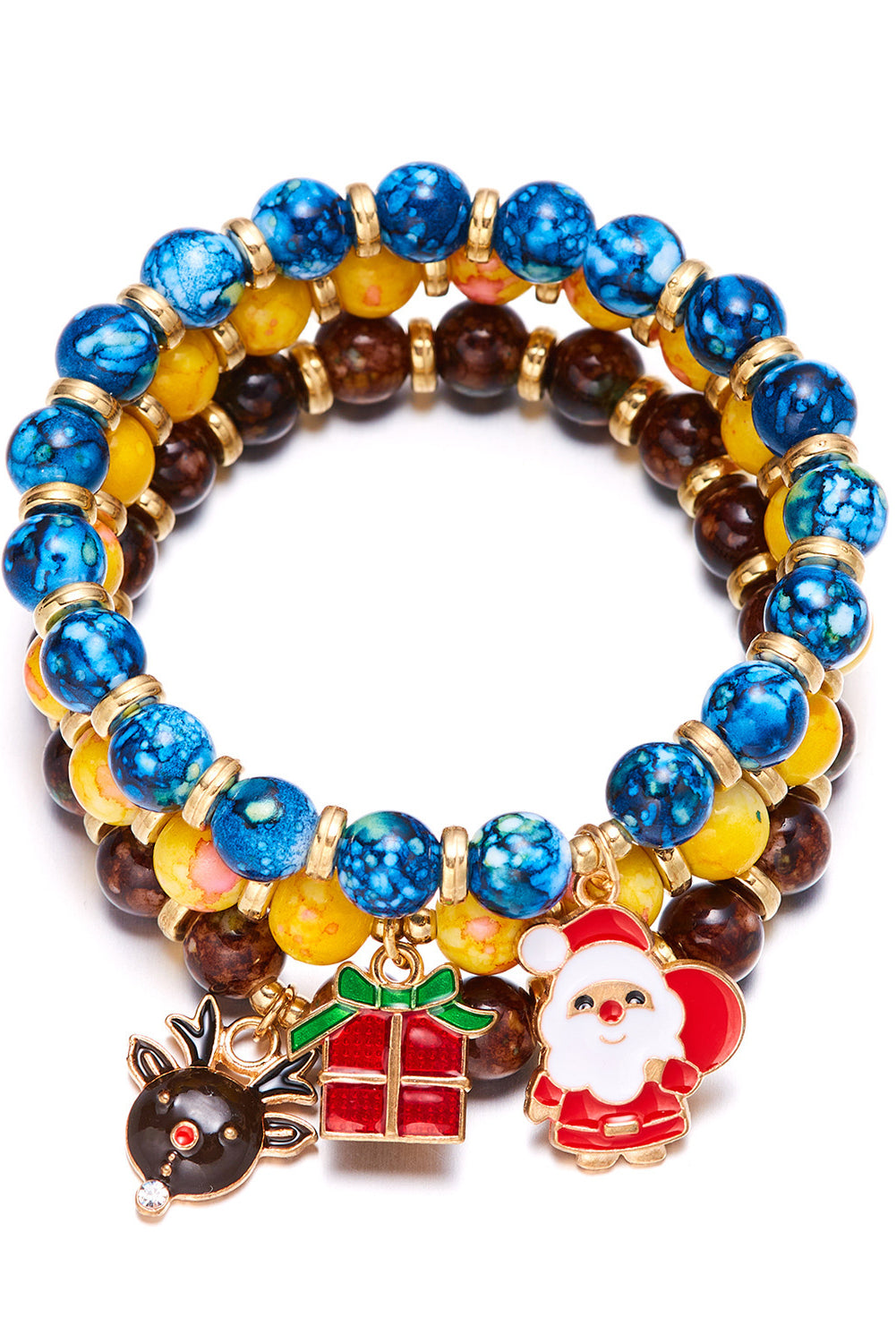 Dark Blue 3 Pack Christmas Bead Bracelets