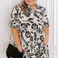 Black Floral Print Tiered Frilled Half Sleeve Plus Size Mini Dress