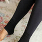 Winter Fleece Lined Tights Thick Sheer Fake Translucent Leggings Pants