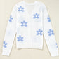 White Flower Knit Hollow Out Open Short Cardigan