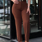 High Waist Straight Leg Work Pants