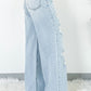 Beau Blue Light Wash Distressed High Waist Wide Leg Jeans