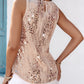 Glitter Sequin Round Neck Sleeveless Blouses Shirts Casual Sparkle Tank Top