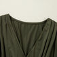 Moss Green Ruched Wrap V Neck Long Sleeve Bodysuit