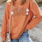 Orange Embroidered BOO Ghost Corded Halloween Sweatshirt