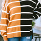 Stripe Oversized Contrast Printed Dropped Shoulder Top