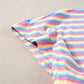 Pink Stripe Rainbow Tee Tasseled String Wide Leg Pants Set