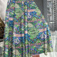 Floral Print High Waist Shirred Wide Leg Pants