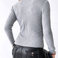 V Neck Ruched Side Button Decor Knit Sweater Slim Fit Pullover Top