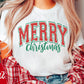 White MERRY Christmas Graphic Round Neck T Shirt