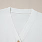 White V Neck Buttoned Sweater Vest