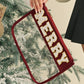 Red MERRY Contrast Trim Clear Makeup Bag