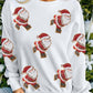 Beige Glitter Santa Claus Graphic Drop Shoulder Christmas Sweatshirt