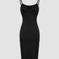 Shapewear Dress Bodycon Midi Dress Built in Bra Summer Casual Tummy Control Slip Dress with Adjustable Straps