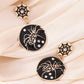 Black Halloween Spider Web Rhinestone Drop Earrings