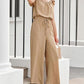 Square Neck Ruffles Sleeve Pocket Design Jumpsuit Casual Drawstring Wide Leg Cargo Romper