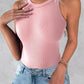 2 Pack Round Neck Thick Strap Racerback Ribbed Tank Slim Fit Tops without Bra Pads