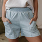 Beau Blue Light Wash Pocketed Wide Leg Denim Shorts