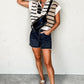 Black Stripe Colorblock Quarter Zip Collar Sweater Vest