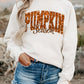 Beige Heat-transfer PUMPKIN Season Printed Crewneck Thanksgiving Sweatshirt