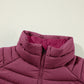 Burgundy Plush Collared Quilted Zipped Puffer Vest