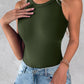 2 Pack Round Neck Thick Strap Racerback Ribbed Tank Slim Fit Tops without Bra Pads