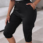 Side Pockets Drawstring Waist Cropped Cargo Pants