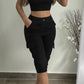 Side Pockets Drawstring Waist Cropped Cargo Pants