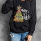 Black Merry & Bright Christmas Tree Graphic Sweatshirt