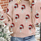 Light Pink Cheer for Christmas Round Neck Casual Sweater